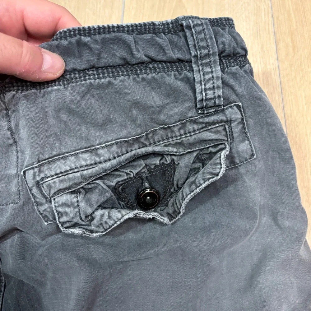 JetLag Mens Grey Organic Cotton Cargo Shorts Multi Pocket Heavy Utility Size 32